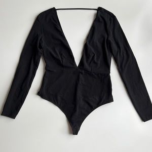 American Apparel Deep V Long Sleeve Bodysuit